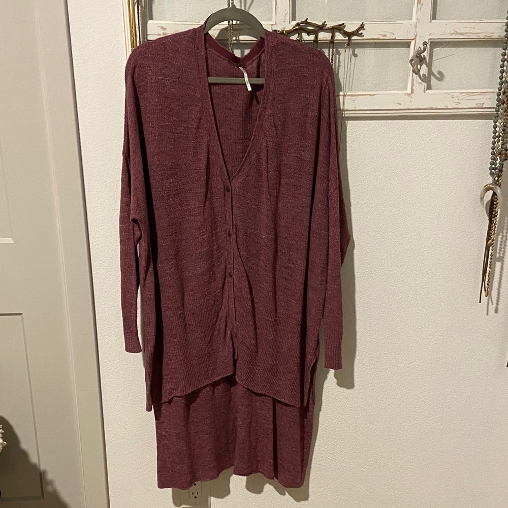 Free People Burgundy Sweater Tunic